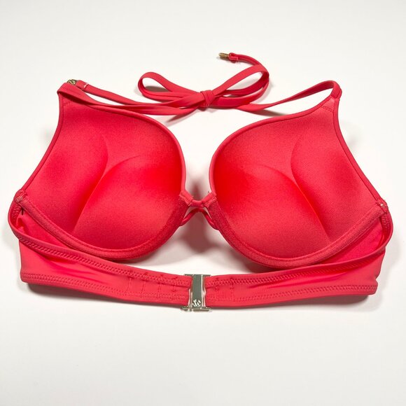 Victoria Secret 38C Bombshell Push Up Bikini Top Add 2 Cups Halter Pink Island - Picture 6 of 9
